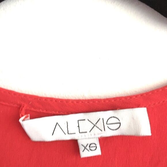 ALEXIS Silk Long Sleeve V-Neck Long Maxi Dress Red XS - Picture 6 of 7